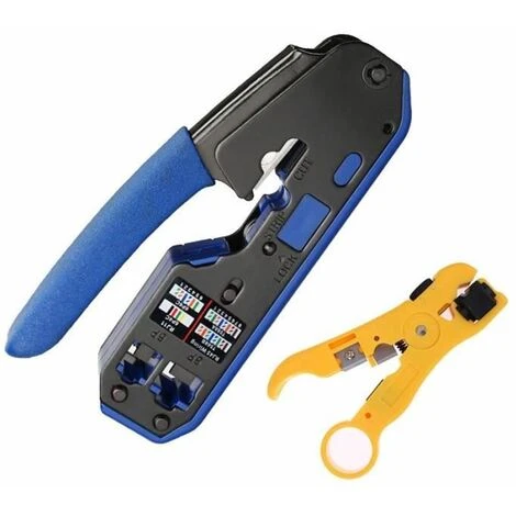 Pince à Sertir Le Câble Réseau, Outil Tout En Un, RJ45, Cat7, Cat6, Cat5, Prises Modulaires RJ11, RJ12 FUIENKO 1 Pince à Sertir Le Câble Réseau, Outil Tout En Un, RJ45, Cat7, Cat6, Cat5, Prises Modulaires RJ11, RJ12 FUIENKO