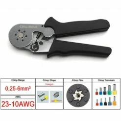 Pince à Sertir Pour Tube,outils à Main HSC8, 6 6 0.25 6mm 23 10awg Hexagone & 10S 0.25 10mm 2 FUIENKO