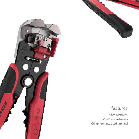 LIFCAUSAL Pinces à Sertir 4 En 1 Ingénierie Borne à Cliquet Pince à Sertir Professionnelle Bootlace Ferrule Outil De Sertissage Bornes D'extrémité De Cordon Avec Kit De Dénudage De Fil (rouge Et Noir) 2 LIFCAUSAL Pinces à Sertir 4 En 1 Ingénierie Borne à Cliquet Pince à Sertir Professionnelle Bootlace Ferrule Outil De Sertissage Bornes D'extrémité De Cordon Avec Kit De Dénudage De Fil (rouge Et Noir) – Image 2