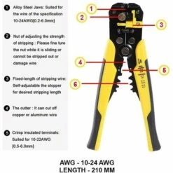 SINCèREETALI Pince à Dénuder, Pince à Coupe-cables Dénudeur De Fils Automatique Réglable Multifonctionnel Dénudeur De Fils Pour Les Cables AWG 24-10 (0,2~6.0mm2), Pince à Sertir Dénudeur 7 SINCèREETALI Pince à Dénuder, Pince à Coupe-cables Dénudeur De Fils Automatique Réglable Multifonctionnel Dénudeur De Fils Pour Les Cables AWG 24-10 (0,2~6.0mm2), Pince à Sertir Dénudeur -Outil de l'électricien Soldes 2022 63817259 3