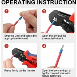 Pince à Sertir Outil De Sertissage Kit AWG23-7/0.25-10mm2 Avec 1200 Cosses De Cables Isolées à Sertir TEENO, Electriques Connecteurs à Sertir Pince électricien Professionnel - Rouge -Outil de l'électricien Soldes 2022 63862900 5