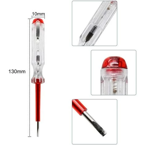 FOZIY Lot De 1 Testeur De Circuit électrique Avec Stylo Tournevis Pour Test électrique Rouge,Fonepro 2 FOZIY Lot De 1 Testeur De Circuit électrique Avec Stylo Tournevis Pour Test électrique Rouge,Fonepro – Image 2