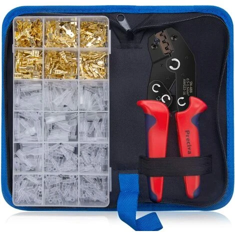 MEZHENG Pince à Sertir, 600 Terminals Sertissage Wire Crimpers Support 0.5-1.5mm2, Pinces Professionnelles Outil à Sertir (Rouge) 1 MEZHENG Pince à Sertir, 600 Terminals Sertissage Wire Crimpers Support 0.5-1.5mm2, Pinces Professionnelles Outil à Sertir (Rouge)