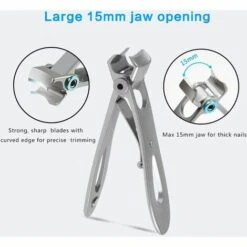 CARILLONSàVENT Coupe-ongles Pour Ongles épais, Coupe-ongles à Ouverture Extra Large Pour Ongle Dur, Coupe-ongles En Acier Inoxydable Pour Gros Ongles Avec Lime à Ongles-Carivent 7 CARILLONSàVENT Coupe-ongles Pour Ongles épais, Coupe-ongles à Ouverture Extra Large Pour Ongle Dur, Coupe-ongles En Acier Inoxydable Pour Gros Ongles Avec Lime à Ongles-Carivent -Outil de l'électricien Soldes 2022 64142480 3