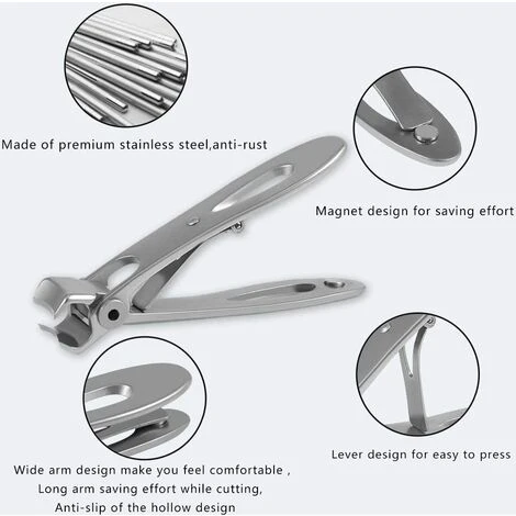 CARILLONSàVENT Coupe-ongles Pour Ongles épais, Coupe-ongles à Ouverture Extra Large Pour Ongle Dur, Coupe-ongles En Acier Inoxydable Pour Gros Ongles Avec Lime à Ongles-Carivent 4 CARILLONSàVENT Coupe-ongles Pour Ongles épais, Coupe-ongles à Ouverture Extra Large Pour Ongle Dur, Coupe-ongles En Acier Inoxydable Pour Gros Ongles Avec Lime à Ongles-Carivent – Image 4