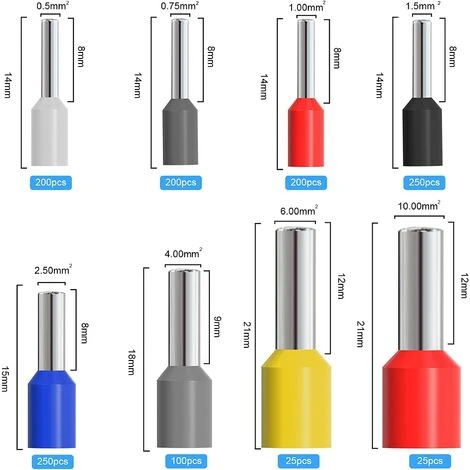 EAUDACè Pince à Sertir Kit, Embout De Cablage Outil De Sertissage Cosse Electriques à Sertir 1250 Cosses 0,5-10mm² Pour Bornes De Outil De Sertissage De Pince Électricien,Outils,Bornes Électriques 2 EAUDACè Pince à Sertir Kit, Embout De Cablage Outil De Sertissage Cosse Electriques à Sertir 1250 Cosses 0,5-10mm² Pour Bornes De Outil De Sertissage De Pince Électricien,Outils,Bornes Électriques – Image 2