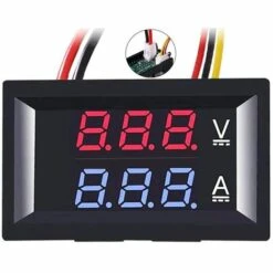 HEGUYEY 3 Pc 0,28 "Ampèremètre Voltmètre LED, Multimètre Numérique Rouge Et Bleu Affichage Testeur De Courant De Tension, DC 0 100V 10A Détecteur Tension Compteur De Courant Panneau Ampère Volt Jauge