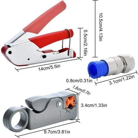 Ensemble De Pinces De Compression Dénudeur De Câble Coaxiaux Pince à Sertir à Compression Pour Câble Coaxial RG58 RG59 RG6 RG-62, Câble TV GrooFoo 2 Ensemble De Pinces De Compression Dénudeur De Câble Coaxiaux Pince à Sertir à Compression Pour Câble Coaxial RG58 RG59 RG6 RG-62, Câble TV GrooFoo – Image 2