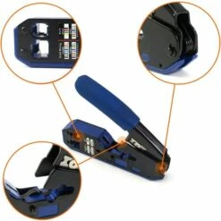 DENUOTOP Pince à Sertir, Outil Sertissage Pour Fiches Modulaires RJ45 RJ11 Câble Réseau Ethernet Cat5 Cat5e Cat6 -Outil de l'électricien Soldes 2022 64391991 3