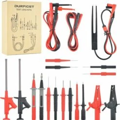 Cable Multimetre,DURFICST 21 In 1 Cordon Multimetre, Avec Sonde Multimètre Remplaçable, Pince Crocodile, Crochet De Test, Convient Pour Multimètre Et Pince Ampèremétrique