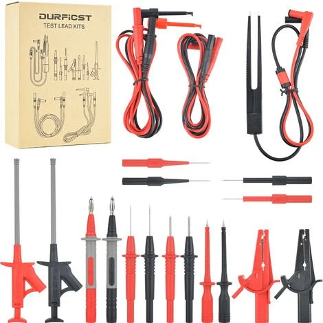 Cable Multimetre,DURFICST 21 In 1 Cordon Multimetre, Avec Sonde Multimètre Remplaçable, Pince Crocodile, Crochet De Test, Convient Pour Multimètre Et Pince Ampèremétrique 1 Cable Multimetre,DURFICST 21 In 1 Cordon Multimetre, Avec Sonde Multimètre Remplaçable, Pince Crocodile, Crochet De Test, Convient Pour Multimètre Et Pince Ampèremétrique