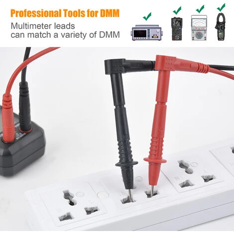 Cable Multimetre,DURFICST 21 In 1 Cordon Multimetre, Avec Sonde Multimètre Remplaçable, Pince Crocodile, Crochet De Test, Convient Pour Multimètre Et Pince Ampèremétrique 4 Cable Multimetre,DURFICST 21 In 1 Cordon Multimetre, Avec Sonde Multimètre Remplaçable, Pince Crocodile, Crochet De Test, Convient Pour Multimètre Et Pince Ampèremétrique – Image 4