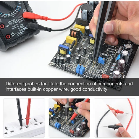 Cable Multimetre,DURFICST 21 In 1 Cordon Multimetre, Avec Sonde Multimètre Remplaçable, Pince Crocodile, Crochet De Test, Convient Pour Multimètre Et Pince Ampèremétrique 5 Cable Multimetre,DURFICST 21 In 1 Cordon Multimetre, Avec Sonde Multimètre Remplaçable, Pince Crocodile, Crochet De Test, Convient Pour Multimètre Et Pince Ampèremétrique – Image 5