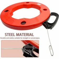 ZOLGINAH Aiguille Tire Fil 30M Aiguille électricien En Acier, Fish Tape Pour Cable En Boîtier Plastique Avec Tête Flexible De Guidage -Outil de l'électricien Soldes 2022 64849539 3