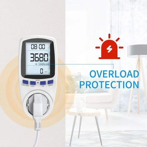 BENOBBY KIDS Compteur D'énergie Wattmètre Prise,Prise Compteur D'Énergie électrique Avec 7 Mode, Compteur D'énergie Avec L'écran D'affichage à Cristaux Liquides Pour Économie D'Energie, 3680W (Single-rate) 4 BENOBBY KIDS Compteur D'énergie Wattmètre Prise,Prise Compteur D'Énergie électrique Avec 7 Mode, Compteur D'énergie Avec L'écran D'affichage à Cristaux Liquides Pour Économie D'Energie, 3680W (Single-rate) – Image 4