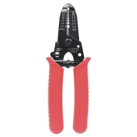 LTS FAFAPince à Dénuder Et Coupe-fil, Pince à Dénuder Pour Fil De Cuivre Dur De 0,6 à 2,6 Mm, Fil Toronné Et Fil Multiconducteur, Longueur 165 Mm, Rouge 1 LTS FAFAPince à Dénuder Et Coupe-fil, Pince à Dénuder Pour Fil De Cuivre Dur De 0,6 à 2,6 Mm, Fil Toronné Et Fil Multiconducteur, Longueur 165 Mm, Rouge