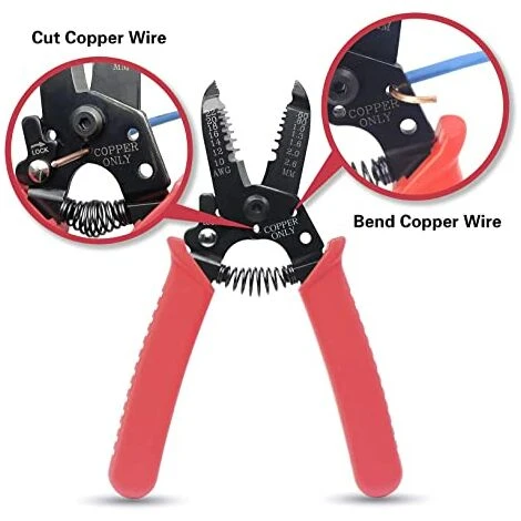 LTS FAFAPince à Dénuder Et Coupe-fil, Pince à Dénuder Pour Fil De Cuivre Dur De 0,6 à 2,6 Mm, Fil Toronné Et Fil Multiconducteur, Longueur 165 Mm, Rouge 4 LTS FAFAPince à Dénuder Et Coupe-fil, Pince à Dénuder Pour Fil De Cuivre Dur De 0,6 à 2,6 Mm, Fil Toronné Et Fil Multiconducteur, Longueur 165 Mm, Rouge – Image 4