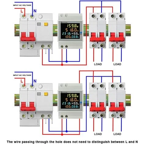 Compteur D'énergie Numérique AC40-300 V 100 A - Compteur De Courant Alternatif Calibré KWh - Ampèremètre - Voltmètre - Compteur Intermédiaire - Courant DIN - Type CT 56Vingt 5 Compteur D'énergie Numérique AC40-300 V 100 A - Compteur De Courant Alternatif Calibré KWh - Ampèremètre - Voltmètre - Compteur Intermédiaire - Courant DIN - Type CT 56Vingt – Image 5