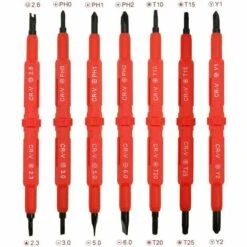 SLBRILLèRE 7 Pièces De Tournevis Isolé Par électricien-solide Jeu De Tournevis Isolé électromagnétique-14 En 1 Kit D'outils De Réparation En Alliage De Chrome Vanadium -Outil de l'électricien Soldes 2022 65176834 5