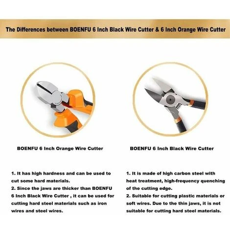 L'FLANEUR Pince Coupante Diagonale, Boenfu Pince Electricien, Outillage à Main Electricien, Outillage Outils, Pinces Et Tenailles, Pinces Multiprise - 150mm ANEUR 4 L'FLANEUR Pince Coupante Diagonale, Boenfu Pince Electricien, Outillage à Main Electricien, Outillage Outils, Pinces Et Tenailles, Pinces Multiprise - 150mm ANEUR – Image 4