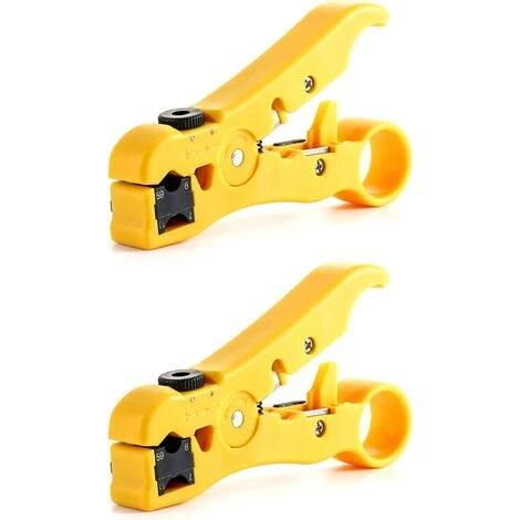 BDD Coupe-câble, Outil Coupe-câble/dénudeur Universel 2 Pièces Pour Câbles Coaxiaux RG59, RG6, RG7 Et RG11, Catégorie Câble-CAT6 CAT5 CAT3 1 BDD Coupe-câble, Outil Coupe-câble/dénudeur Universel 2 Pièces Pour Câbles Coaxiaux RG59, RG6, RG7 Et RG11, Catégorie Câble-CAT6 CAT5 CAT3