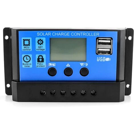 BDD Régulateur De Charge Solaire, écran LCD Rétroéclairé à Paramètres Réglables 30A Et Minuterie, 1 Pièce 1 BDD Régulateur De Charge Solaire, écran LCD Rétroéclairé à Paramètres Réglables 30A Et Minuterie, 1 Pièce