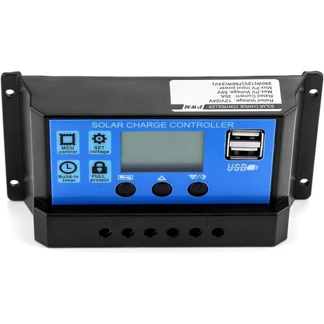 BDD Régulateur De Charge Solaire, écran LCD Rétroéclairé à Paramètres Réglables 30A Et Minuterie, 1 Pièce 2 BDD Régulateur De Charge Solaire, écran LCD Rétroéclairé à Paramètres Réglables 30A Et Minuterie, 1 Pièce – Image 2