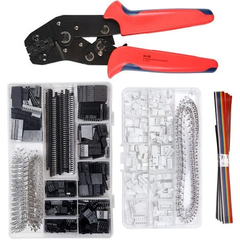 BDD Pince à Sertir à Cliquet Avec 1550 Connecteurs Dupont Mâle/femelle 0,1-1,0 Mm² Et 460 Connecteurs JST Pour Connecteurs 2,54 Mm 3,96 Mm 1 BDD Pince à Sertir à Cliquet Avec 1550 Connecteurs Dupont Mâle/femelle 0,1-1,0 Mm² Et 460 Connecteurs JST Pour Connecteurs 2,54 Mm 3,96 Mm