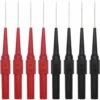 OSQI 8 Pièces Sondes De Test De Multimètre Avec Embout Pointu En Acier Inoxydable 0,7 X 20mm Aiguille De Perçage D’Isolement Pour Multimètres Laboratoires Électriciens Professionals - Noir Et Rouge
