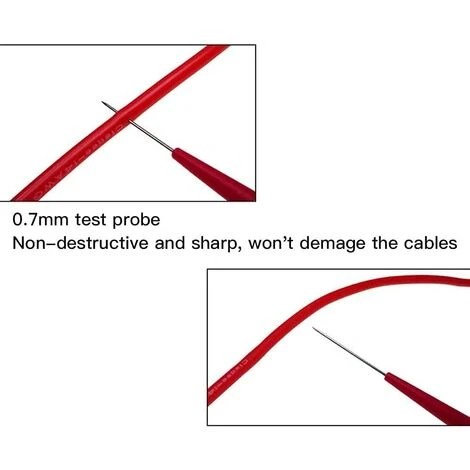 OSQI 8 Pièces Sondes De Test De Multimètre Avec Pointe Pointue En Acier Inoxydable 0,7 X 20 Mm Aiguille De Perçage D'Isolation Pour Multimètres Laboratoires Électriciens Professionnels - Noir Et Rouge 5 OSQI 8 Pièces Sondes De Test De Multimètre Avec Pointe Pointue En Acier Inoxydable 0,7 X 20 Mm Aiguille De Perçage D'Isolation Pour Multimètres Laboratoires Électriciens Professionnels - Noir Et Rouge – Image 5