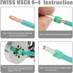 OSQI Outils De Sertissage De Virole Bootlace, Utilisés Pour Les Viroles De Câble à Manchons D'extrémité De 0,25 à 10,0 Mm², Sertisseuse De Fil à Cliquet Auto-réglable - Type De Sertissage Carré -Outil de l'électricien Soldes 2022 65505575 5