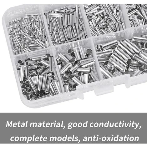 CESIèCLEFOU Embouts De Câble Non Isolés 0,5/0,75/1,0/1,5/2,5/4,0/6,0 Mm² Connecteurs Bout à Bout Terminaison à Sertir De Câble Dans Une Boîte En Plastique Pour Les Projets D'électrique, 10-22 AWG(600 Pcs )Lefou 4 CESIèCLEFOU Embouts De Câble Non Isolés 0,5/0,75/1,0/1,5/2,5/4,0/6,0 Mm² Connecteurs Bout à Bout Terminaison à Sertir De Câble Dans Une Boîte En Plastique Pour Les Projets D'électrique, 10-22 AWG(600 Pcs )Lefou – Image 4