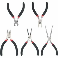 BAICCCF Pince Et Tenaille Ensemble De 5 Mini-pinces Outils à Main Professionnels Comprend Une Pince à Bec Effilé Pince De Poseur De Ligne Pince à Bec Rond Pince Coupante Diagonale