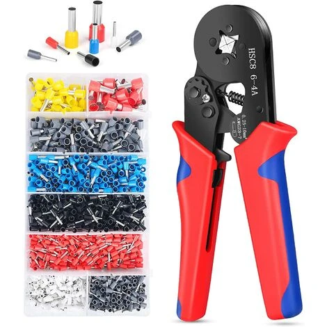 BAICCCF Pince Et Tenaille Kit D'outils De Sertissage De Virole Avec Kit De Bornes De Viroles De Fil 1250 Pièces, Pince à Sertir Auto-ajustable, Pince à Sertir De Virole Pour AWG 23–7 (0,25-10 Mm2) 1 BAICCCF Pince Et Tenaille Kit D'outils De Sertissage De Virole Avec Kit De Bornes De Viroles De Fil 1250 Pièces, Pince à Sertir Auto-ajustable, Pince à Sertir De Virole Pour AWG 23–7 (0,25-10 Mm2)