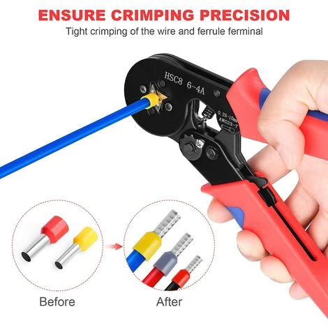 BAICCCF Pince Et Tenaille Kit D'outils De Sertissage De Virole Avec Kit De Bornes De Viroles De Fil 1250 Pièces, Pince à Sertir Auto-ajustable, Pince à Sertir De Virole Pour AWG 23–7 (0,25-10 Mm2) 4 BAICCCF Pince Et Tenaille Kit D'outils De Sertissage De Virole Avec Kit De Bornes De Viroles De Fil 1250 Pièces, Pince à Sertir Auto-ajustable, Pince à Sertir De Virole Pour AWG 23–7 (0,25-10 Mm2) – Image 4