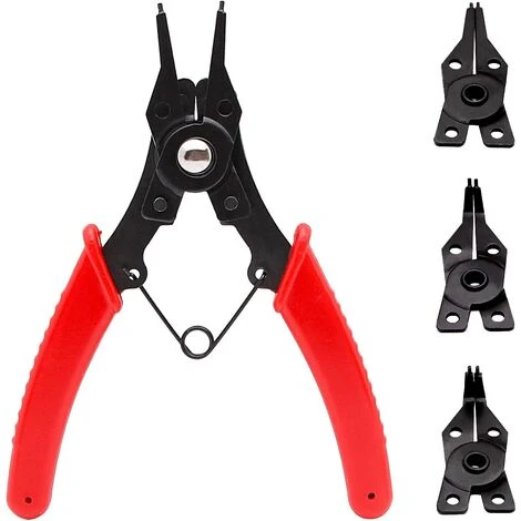 BAICCCF Pince Circlips Ensemble De Pinces à Circlips 4 En 1, Ensembles De Circlips Internes Et Externes, Les Ensembles De Circlips Interchangeables Comprennent Des Buses De Circlip Droites/incurvées Comprenant Deux Têtes De Circlip à 180°, 90° Et 45° 1 BAICCCF Pince Circlips Ensemble De Pinces à Circlips 4 En 1, Ensembles De Circlips Internes Et Externes, Les Ensembles De Circlips Interchangeables Comprennent Des Buses De Circlip Droites/incurvées Comprenant Deux Têtes De Circlip à 180°, 90° Et 45°