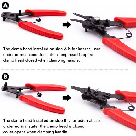 BAICCCF Pince Circlips Ensemble De Pinces à Circlips 4 En 1, Ensembles De Circlips Internes Et Externes, Les Ensembles De Circlips Interchangeables Comprennent Des Buses De Circlip Droites/incurvées Comprenant Deux Têtes De Circlip à 180°, 90° Et 45° 2 BAICCCF Pince Circlips Ensemble De Pinces à Circlips 4 En 1, Ensembles De Circlips Internes Et Externes, Les Ensembles De Circlips Interchangeables Comprennent Des Buses De Circlip Droites/incurvées Comprenant Deux Têtes De Circlip à 180°, 90° Et 45° – Image 2