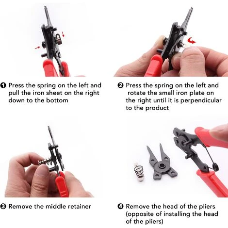 BAICCCF Pince Circlips Ensemble De Pinces à Circlips 4 En 1, Ensembles De Circlips Internes Et Externes, Les Ensembles De Circlips Interchangeables Comprennent Des Buses De Circlip Droites/incurvées Comprenant Deux Têtes De Circlip à 180°, 90° Et 45° 4 BAICCCF Pince Circlips Ensemble De Pinces à Circlips 4 En 1, Ensembles De Circlips Internes Et Externes, Les Ensembles De Circlips Interchangeables Comprennent Des Buses De Circlip Droites/incurvées Comprenant Deux Têtes De Circlip à 180°, 90° Et 45° – Image 4
