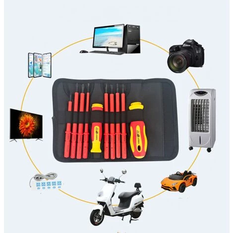 DONTODENT Lot De Tournevis Isolés 10 Pièces Tournevis Électricien, Jeu De Tournevis Isolés Multifonctions 3 DONTODENT Lot De Tournevis Isolés 10 Pièces Tournevis Électricien, Jeu De Tournevis Isolés Multifonctions – Image 3