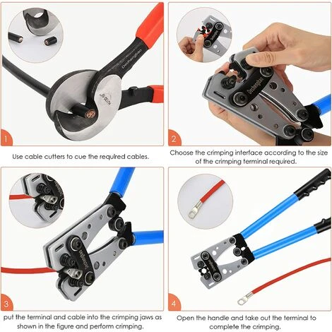 YIDOMDE HX-50B Cosse De Câble De Batterie Outils De Sertissage Pinces D'électricien Pour Sertir Des Câbles De Avec La Plaque Métallique épaissie Et Renforcée 3 YIDOMDE HX-50B Cosse De Câble De Batterie Outils De Sertissage Pinces D'électricien Pour Sertir Des Câbles De Avec La Plaque Métallique épaissie Et Renforcée – Image 3