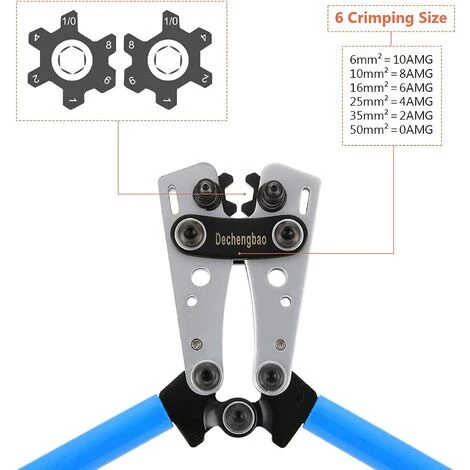 YIDOMDE HX-50B Cosse De Câble De Batterie Outils De Sertissage Pinces D'électricien Pour Sertir Des Câbles De Avec La Plaque Métallique épaissie Et Renforcée 4 YIDOMDE HX-50B Cosse De Câble De Batterie Outils De Sertissage Pinces D'électricien Pour Sertir Des Câbles De Avec La Plaque Métallique épaissie Et Renforcée – Image 4