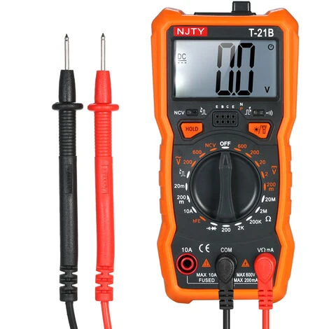 LIFCAUSAL NJTY Mini Multimètre Numérique 1999 Comptes Multi-Fonctionnel Sans Contact Multimètre Voltmètre Ampèremètre Ohmmètre Mesure Tension AC/DC Courant DC Résistance Diode Test De Continuité HFE NCV Testeur Avec Rétroéclairage LCD Adsorption Magnétique Et Lampe 1 LIFCAUSAL NJTY Mini Multimètre Numérique 1999 Comptes Multi-Fonctionnel Sans Contact Multimètre Voltmètre Ampèremètre Ohmmètre Mesure Tension AC/DC Courant DC Résistance Diode Test De Continuité HFE NCV Testeur Avec Rétroéclairage LCD Adsorption Magnétique Et Lampe
