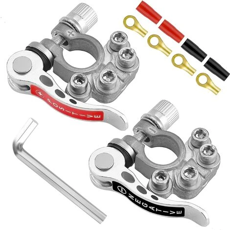 MONLY Connecteurs De Borne De Batterie Bornes De Batterie De Poteau Supérieur De Voiture Connecteurs De Pince De Câble De Fil SAE/JIS A Type Positif Et Négatif Pour Voitures, Les Camions, Les Bus 1 MONLY Connecteurs De Borne De Batterie Bornes De Batterie De Poteau Supérieur De Voiture Connecteurs De Pince De Câble De Fil SAE/JIS A Type Positif Et Négatif Pour Voitures, Les Camions, Les Bus