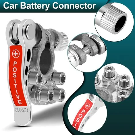 MONLY Connecteurs De Borne De Batterie Bornes De Batterie De Poteau Supérieur De Voiture Connecteurs De Pince De Câble De Fil SAE/JIS A Type Positif Et Négatif Pour Voitures, Les Camions, Les Bus 2 MONLY Connecteurs De Borne De Batterie Bornes De Batterie De Poteau Supérieur De Voiture Connecteurs De Pince De Câble De Fil SAE/JIS A Type Positif Et Négatif Pour Voitures, Les Camions, Les Bus – Image 2