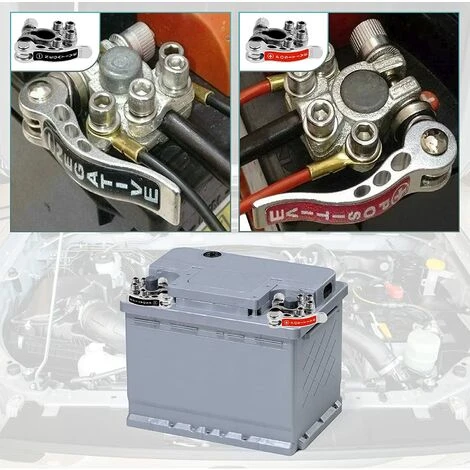 MONLY Connecteurs De Borne De Batterie Bornes De Batterie De Poteau Supérieur De Voiture Connecteurs De Pince De Câble De Fil SAE/JIS A Type Positif Et Négatif Pour Voitures, Les Camions, Les Bus 3 MONLY Connecteurs De Borne De Batterie Bornes De Batterie De Poteau Supérieur De Voiture Connecteurs De Pince De Câble De Fil SAE/JIS A Type Positif Et Négatif Pour Voitures, Les Camions, Les Bus – Image 3