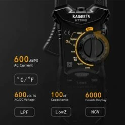 LADACèE Pince Ampèremétrique, Pince Multimètre Automatique TRMS 6000 Points, Mesure Courant AC / Tension AC DC / Température / Résistance / Capacité / Diode / Continuité / Rapport Cyclique / NCV 7 LADACèE Pince Ampèremétrique, Pince Multimètre Automatique TRMS 6000 Points, Mesure Courant AC / Tension AC DC / Température / Résistance / Capacité / Diode / Continuité / Rapport Cyclique / NCV -Outil de l'électricien Soldes 2022 65775628 3