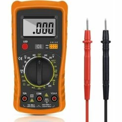 LUCKY-88 Multimètre Numérique Portable Multimètre Numérique Ampèremètre Voltmètre Ensemble Yichen Orange Avec Batterie