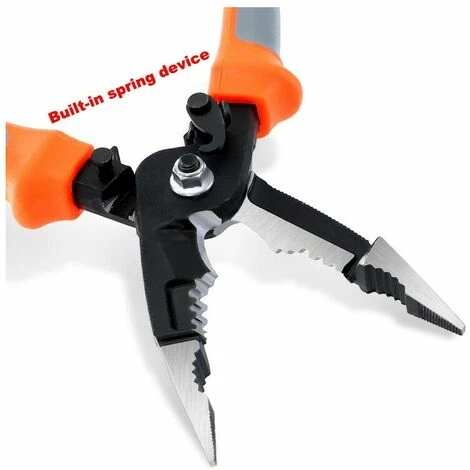 KAEJYIUT Pince à Sertir 5 En 1 De 8 Pouces, Dénudeur De Fil D'électricien, Pince à Découper De Cable Multifonction Avec Nez à Aiguille 2 KAEJYIUT Pince à Sertir 5 En 1 De 8 Pouces, Dénudeur De Fil D'électricien, Pince à Découper De Cable Multifonction Avec Nez à Aiguille – Image 2