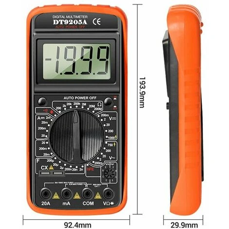 KAEJYIUT Multimètre Numérique Portatif à Affichage LCD, True RMS, Courant AC Et DC, Voltmètre, Testeur De Transistor, Ohm, Diode De Condensateur 1 KAEJYIUT Multimètre Numérique Portatif à Affichage LCD, True RMS, Courant AC Et DC, Voltmètre, Testeur De Transistor, Ohm, Diode De Condensateur