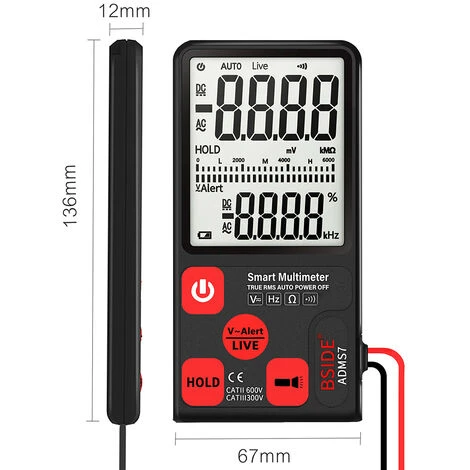 TANCYCO Multimètre Intelligent Multimètre Numérique True RMS Mesurant La Fréquence De Résistance De Tension AC/DC Avec écran LCD Testeur De Résistance De Compteur De Tension DC/AC 2 TANCYCO Multimètre Intelligent Multimètre Numérique True RMS Mesurant La Fréquence De Résistance De Tension AC/DC Avec écran LCD Testeur De Résistance De Compteur De Tension DC/AC – Image 2